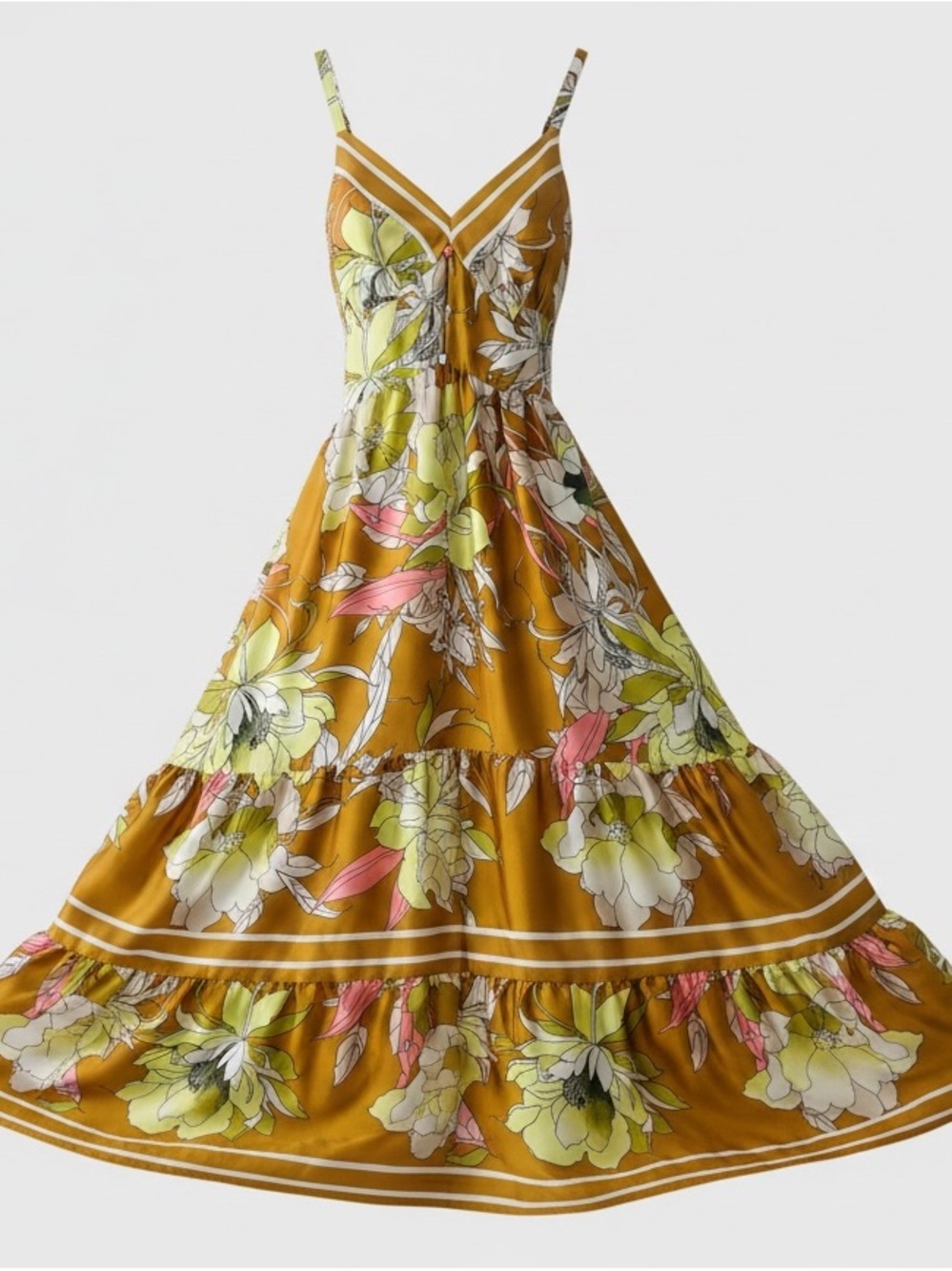 Ryegrass Floral Romantic Boho Maxi Dress